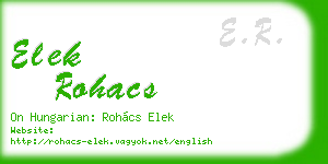 elek rohacs business card