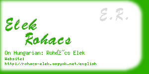 elek rohacs business card